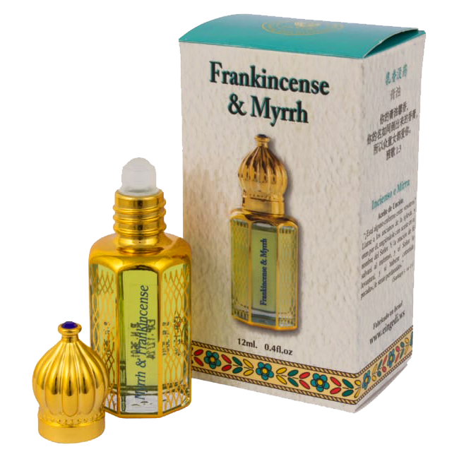 Myrrh and Frankincense Anointing Oil in Mizrahi Bottle